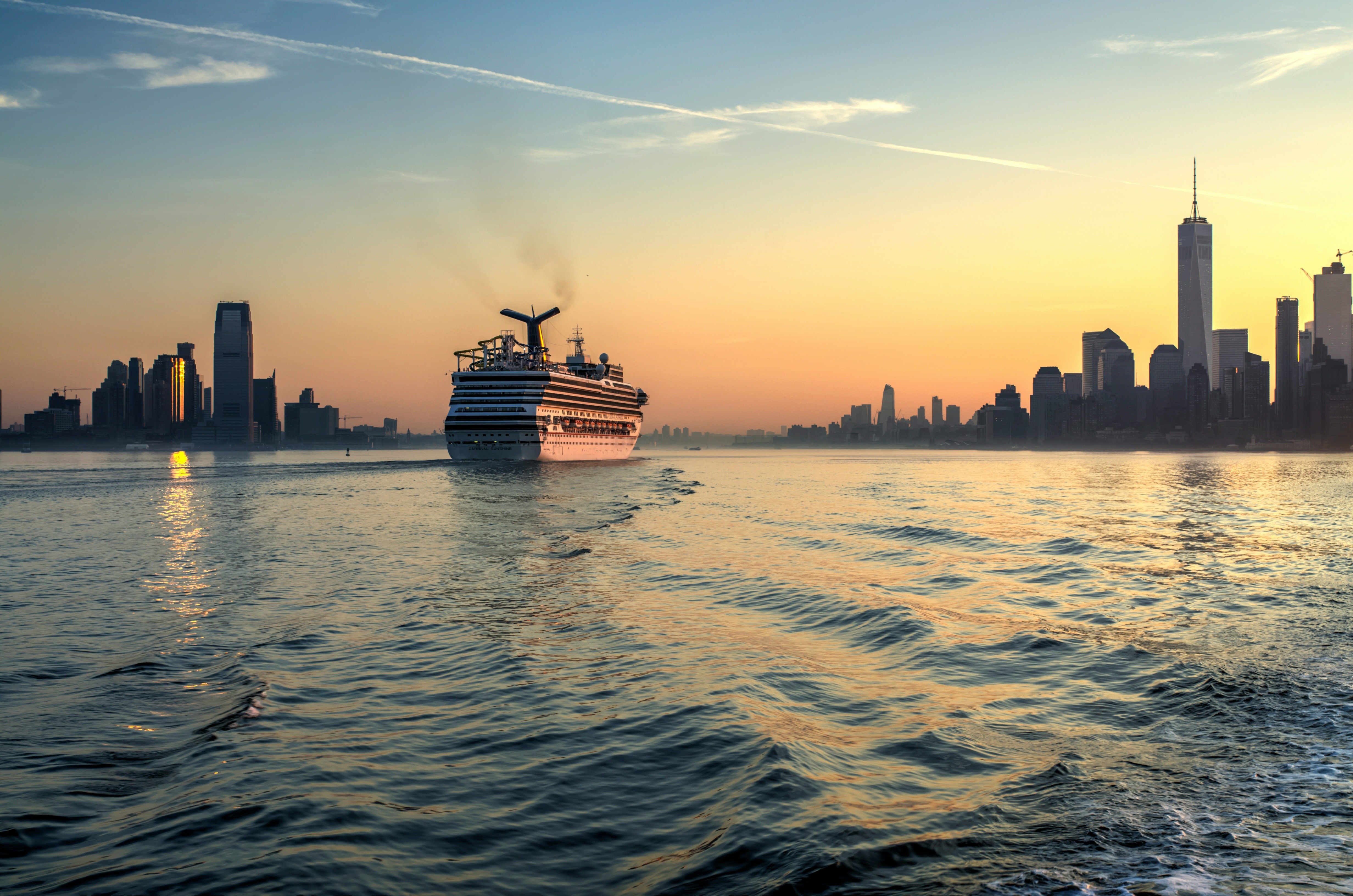 cruise ship sunset