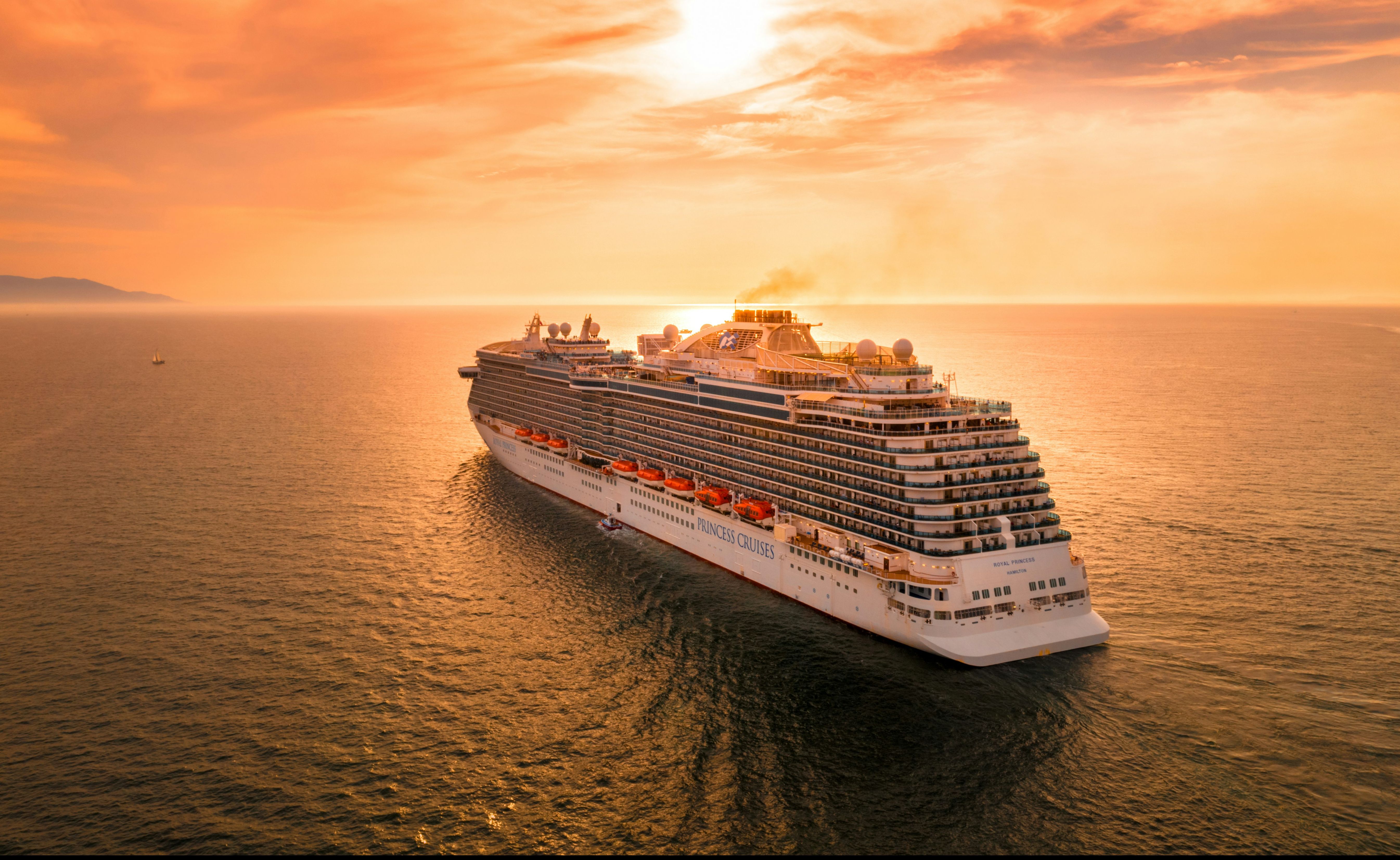 cruise ship sunset