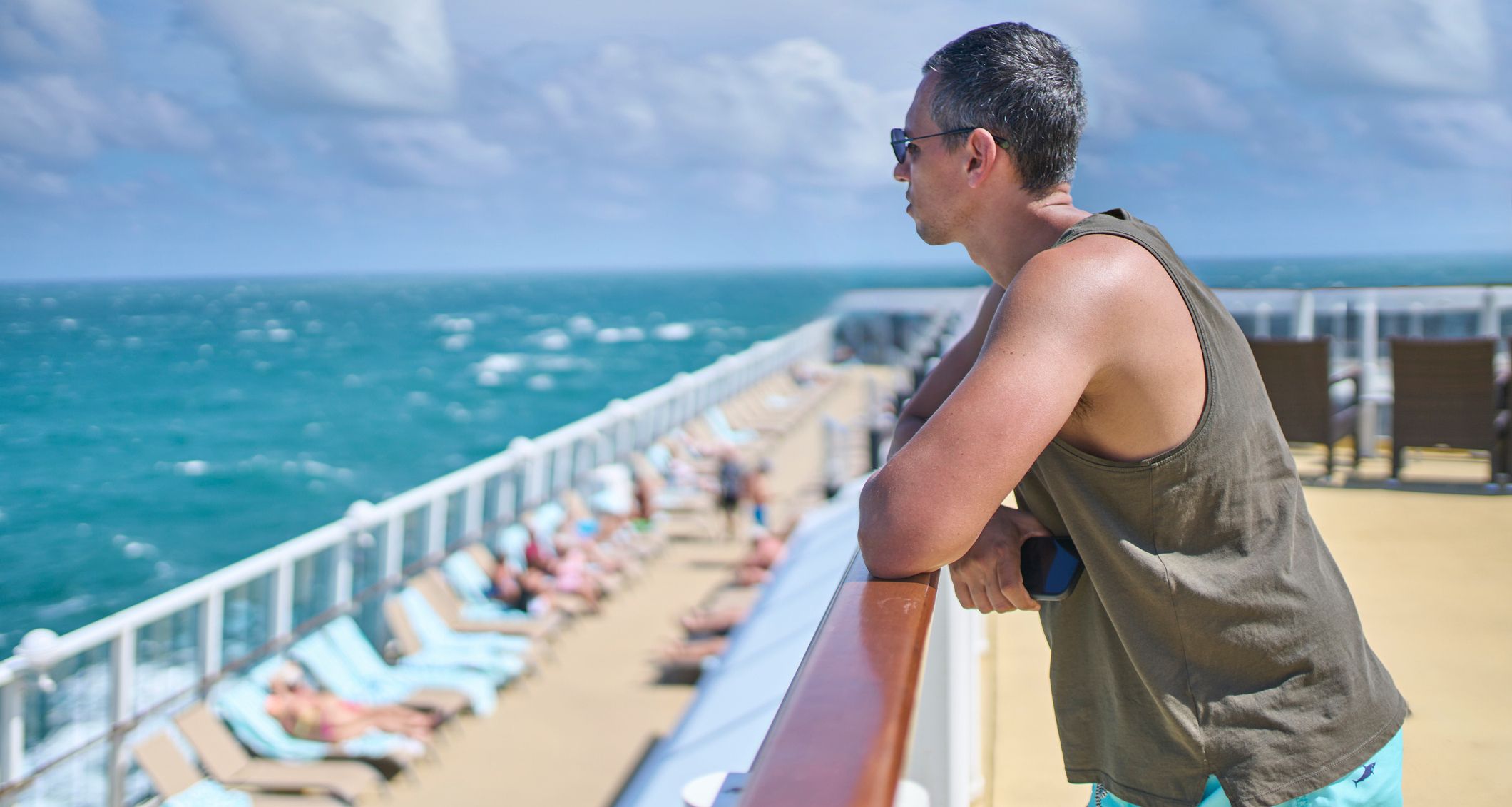 relaxing on deck