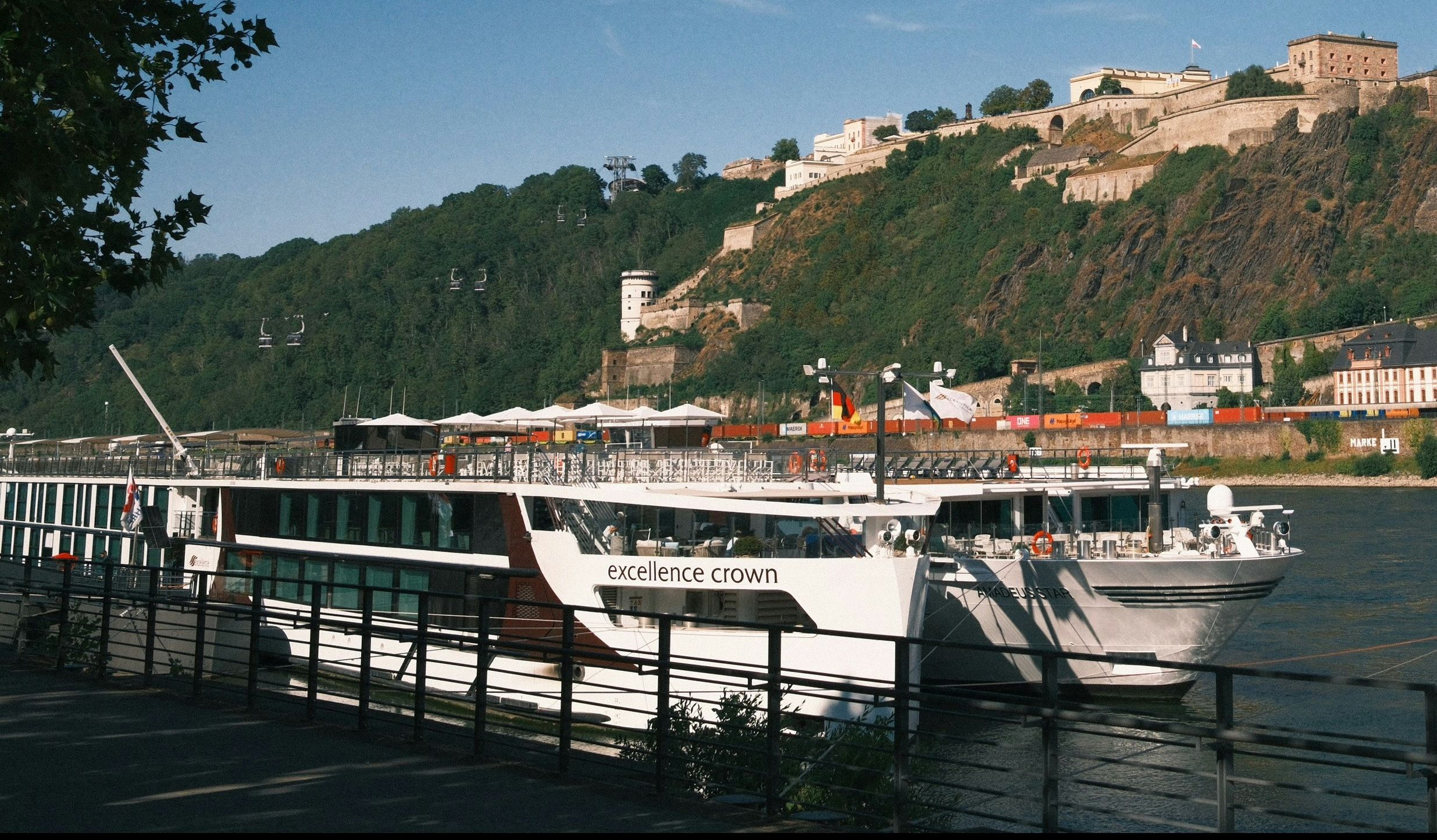 river cruise ships double docked